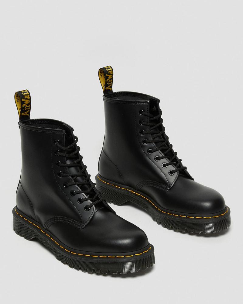 Black Men's Dr Martens 1460 Bex Smooth Leather Platform Boots | CA 552UZG